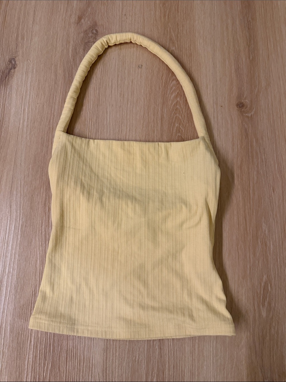 White Fox Boutique Yellow Ribbed Halter Camisole